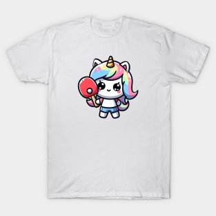 Table Tennis Unicorn Olympics 🏓🦄 - Smashing Cuteness! T-Shirt